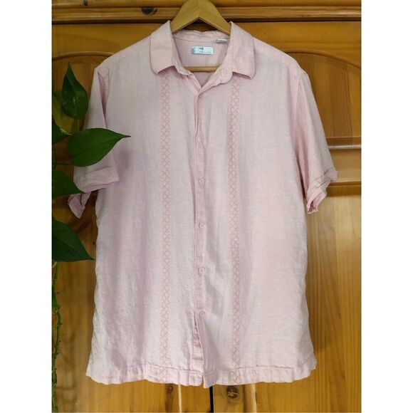 Café Luna Linen Blend Mens Button Down Shirt Size M - Picture 6 of 12